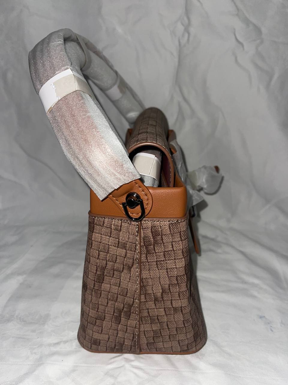 Sac à main Tom & Eva tissé Marron