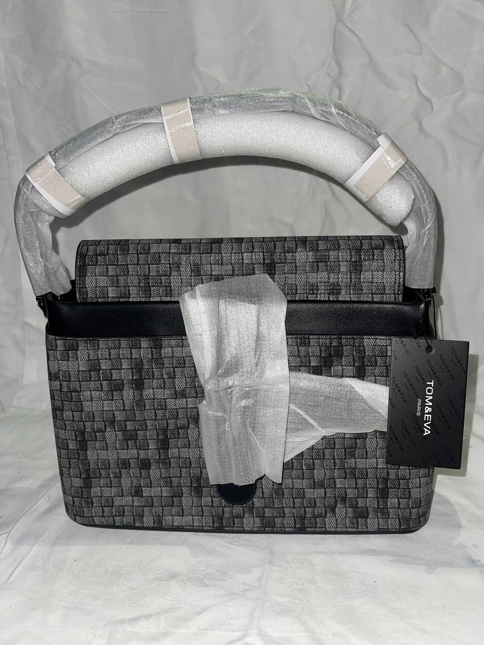 Sac à main Tom & Eva tissé Gris / Noir