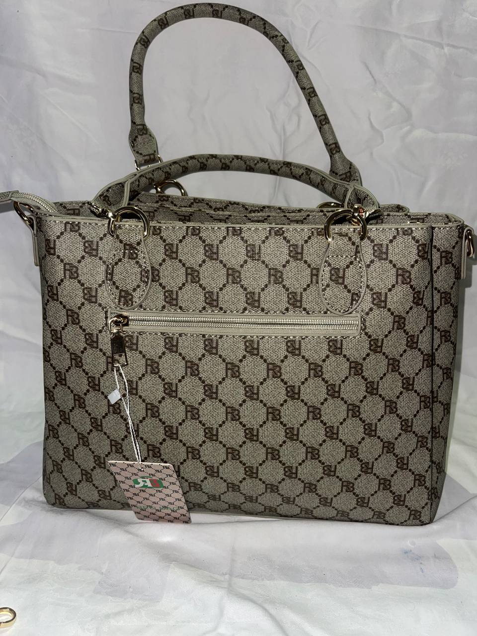 Sac à main Tom & Eva monogramme RB beige