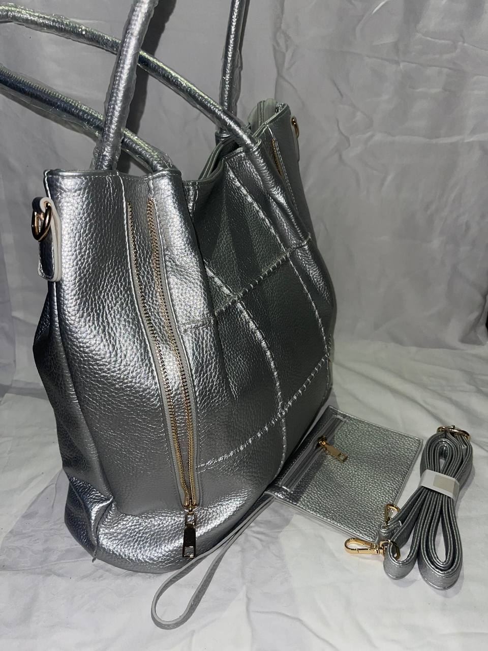 Sac à main Tom & Eva Grand Argenté